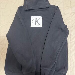 Calvin Klein Black Hoodie CK Logo Sleeve Graphic Size M
